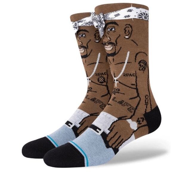 STANCE Tupac Shakur Resurrected Crew Socks Large 9-13 NWT - Picture 1 of 7